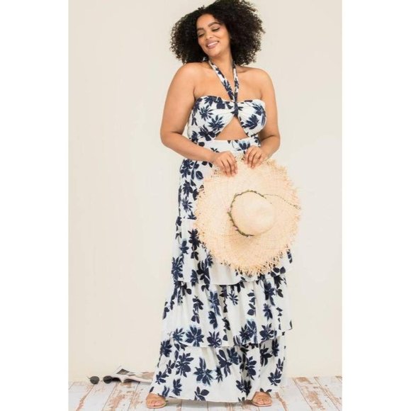 Blue Moon  Halter Top Dress -Plus Size - Picture 8 of 10